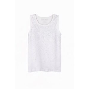 Olivia Jordan Rhinestone Embellished White Tank Top – Size L/XL (Juniors)